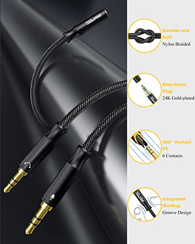 Headset Adapter für PC 3.5 mm TRRS Buchse auf Dual 3,5 mm TRS-Stecker Kopfhörer Mikrofon Audio Y Splitterkabel für CTIA-Gaming-Headset - 0,3 Meter Bild 7