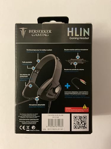 BERSERKER Casque Gaming-HLIN Silber/Schwarz, Klinke 3,5 mm + USB, kompatibel mit Ordi Tablet, PS5.4, Xbox One, Switch Bild 4