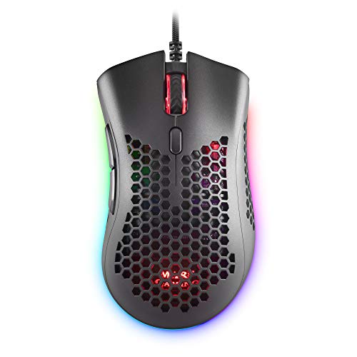 Mars Gaming MMEX Schwarz, RGB Gaming-Maus, 32K DPI, Feather-Kabel, HUANO-Schalter Bild 1