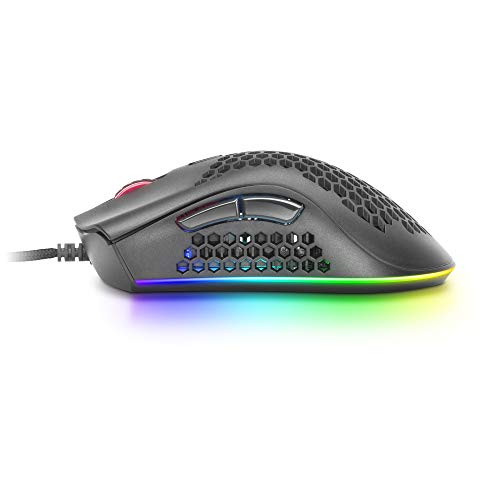 Mars Gaming MMEX Schwarz, RGB Gaming-Maus, 32K DPI, Feather-Kabel, HUANO-Schalter Bild 4