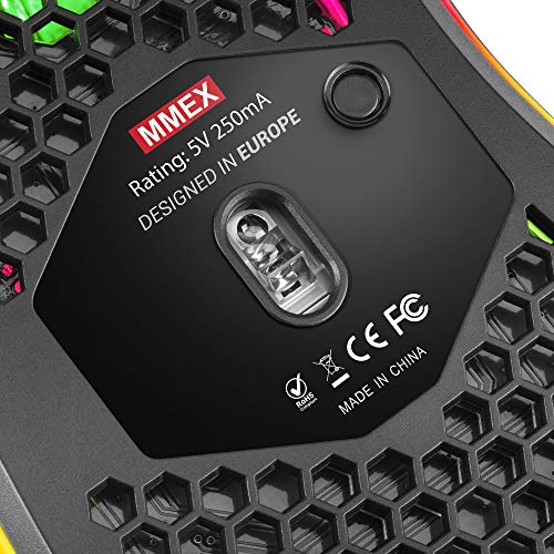 Mars Gaming MMEX Schwarz, RGB Gaming-Maus, 32K DPI, Feather-Kabel, HUANO-Schalter Bild 7