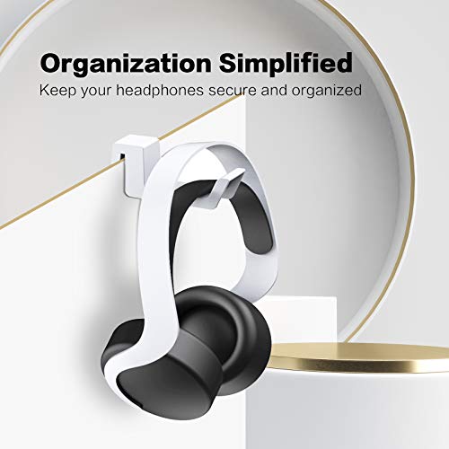 NexiGo PS5 Kopfhörer Halter, [Minimalistisches Design] Mini-Kopfhöreraufhänger mit Stützleiste, für Sony PlayStation 5 Gaming Headset, Weiß Bild 2