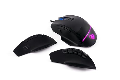 Deep Gaming ProSwap Modulare USB-Maus mit 3 austauschbaren Seitenteilen (3, 5 und 10 Tasten), RGB-Licht, optischer Sensor Pixart 3325, 500FPS, 100IPS, 1000 Hz, Euro-Schalter, dimmbares Gewicht Bild 2