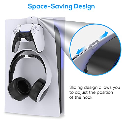FYOUNG Universal Controller Headset Halterung Kompatibel mit PS5 Konsole, Wandhalterung für PS5 Controller Remote & Pulse 3D Headset Kopfhörer Halter Zubehör Bild 2