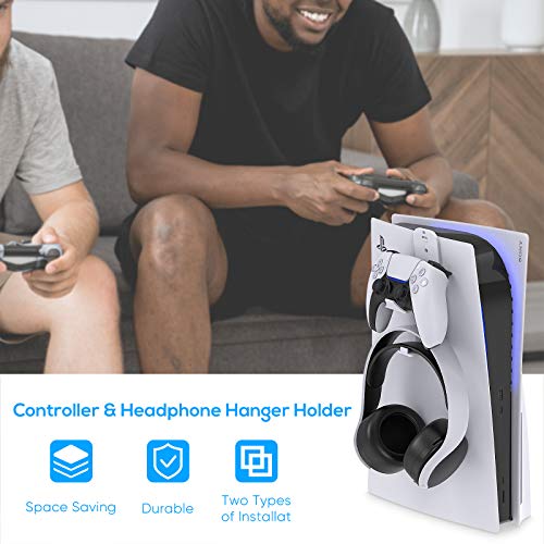FYOUNG Universal Controller Headset Halterung Kompatibel mit PS5 Konsole, Wandhalterung für PS5 Controller Remote & Pulse 3D Headset Kopfhörer Halter Zubehör Bild 6