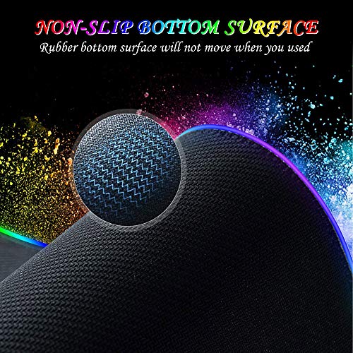 Neu RGB Gaming Mauspad Großes 900x400mm mit 12 RGB Beleuchtungs Modi LED Schreibtischunterlage XXL Wasserdicht Anti Rutsch Mauspad Matte für Computer PC Professionelle Gamer Mousepad Bild 5