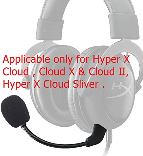 sciuU Boom Mic Mikrofon Kompatibel mit Kingston HyperX Cloud, Cloud X, Cloud II Gaming Kopfhörer, für PS4 Xbox Nintendo Switch Computer PC, 3,5 mm Buchse mit Geräuschunterdrückung, Schwarz Bild 3