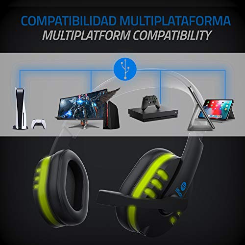 iWotto Gaming-Kopfhörer, Geräuschunterdrückung, Kopfhörer mit flexiblem Mikrofon, Bequeme RGB-Beleuchtung für PS4, Xbox One, PC, Tablet Bild 3