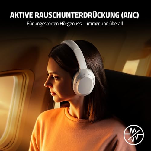 Razer Opus X - Kabellose Kopfhörer mit niedrigen Latenzen und ANC-Technologie (Wireless Headset, Bluetooth 5.0, bis 40 Stunden Akku, Mikrofon, Umgebungsmodus) Grün Bild 2