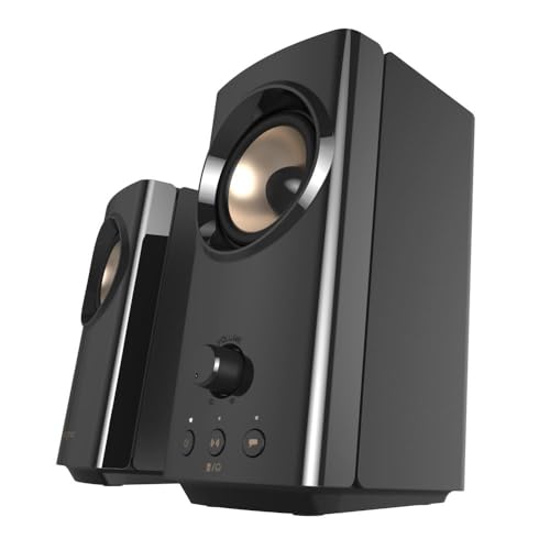 CREATIVE T60 2.0 HiFi-PC-Lautsprecher, USB-C-Audio, Mikrofon, Headset-Anschluss, Bluetooth 5.0, 3,5mm-AUX-In, 60W Spitzenleistung, für PC, Laptop, MAC Bild 3
