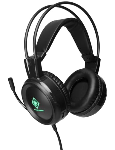 DELTACO GAMING Headset mit LED, Flexibles Mikrofon, 3,5 x 2 (USB für Breathing LED), Stereo, Adapter im Lieferumfang enthalten für PC, Mac, Mobile, Xbox One, PS4, PS5 Bild 3