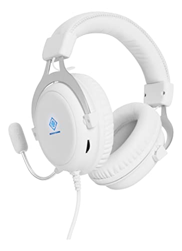 GAM-030-W DELTACO Gaming Over-Ear Headset WH85 mit LED-Beleuchtung (Kopfhörer, Mikrofon, 3,5 mm Klinke + USB für LED, kabelgebunden, mit Lautstärkeregler) weiß Bild 3