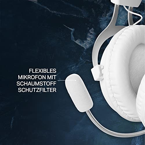 GAM-030-W DELTACO Gaming Over-Ear Headset WH85 mit LED-Beleuchtung (Kopfhörer, Mikrofon, 3,5 mm Klinke + USB für LED, kabelgebunden, mit Lautstärkeregler) weiß Bild 5