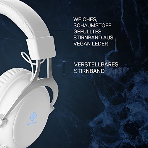 GAM-030-W DELTACO Gaming Over-Ear Headset WH85 mit LED-Beleuchtung (Kopfhörer, Mikrofon, 3,5 mm Klinke + USB für LED, kabelgebunden, mit Lautstärkeregler) weiß Bild 7