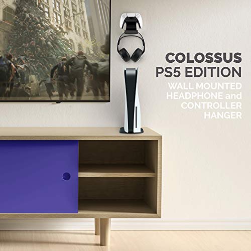 Linkidea Controller & Kopfhörer Wandhalterung Ständer, kompatibel mit PS5 / PS4 DualSense & DualShock 4, Xbox Series X|S/Xbox One Controllern und Headsets, Universal Gaming Hanger (Schwarz) Bild 6