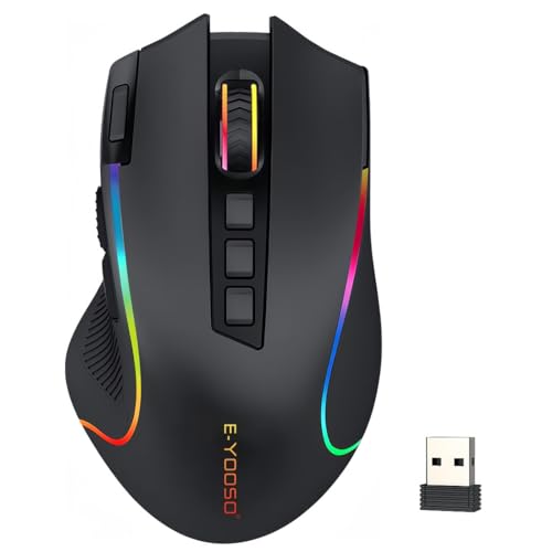 Niceon Gaming Maus kabellos RGB Wiederaufladbare, 9 Programmierbare Tasten, Langer Stunden Akkulaufzeit, Ergonomische Optische PC Mouse Bild 1