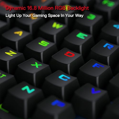 Redragon K585 PRO kabellose einhändige mechanische Tastatur, 42 Tasten, 3-Modus RGB 40% Gaming-Tastatur mit 7 integrierten Makrotasten, abnehmbare Handgelenkstütze, langlebiger Akku (Blauer Schalter) Bild 4