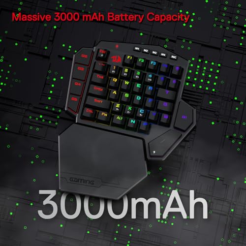 Redragon K585 PRO kabellose einhändige mechanische Tastatur, 42 Tasten, 3-Modus RGB 40% Gaming-Tastatur mit 7 integrierten Makrotasten, abnehmbare Handgelenkstütze, langlebiger Akku (Blauer Schalter) Bild 5