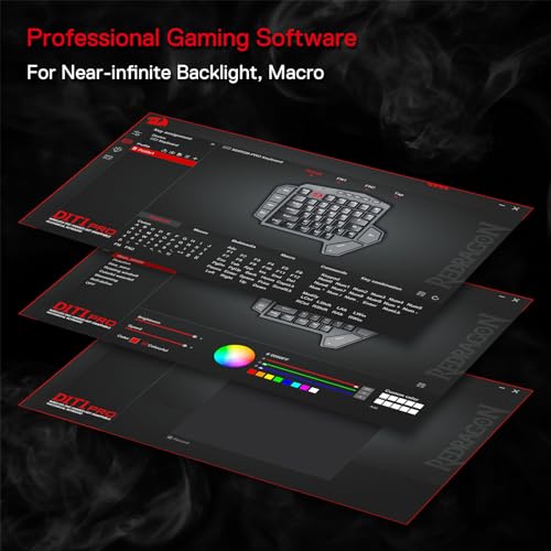 Redragon K585 PRO kabellose einhändige mechanische Tastatur, 42 Tasten, 3-Modus RGB 40% Gaming-Tastatur mit 7 integrierten Makrotasten, abnehmbare Handgelenkstütze, langlebiger Akku (Blauer Schalter) Bild 7