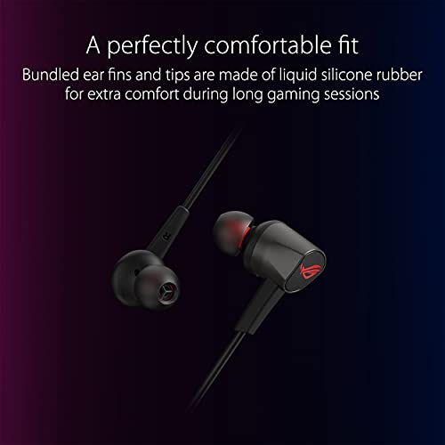 ASUS ROG Cetra II Core In-Ear-Gaming-Kopfhörer (3,5-mm-Stecker, kompatibel mit PCs, Notebooks, Mobiltelefonen, ROG Phone 5, PlayStation 5, Xbox Series X/S und Nintendo Switch), Schwarz, Einheitsgröße Bild 3