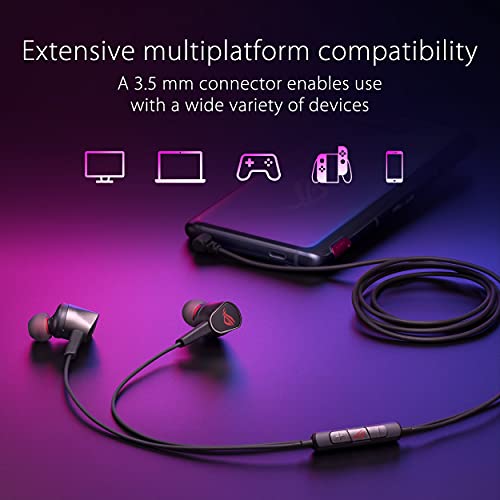 ASUS ROG Cetra II Core In-Ear-Gaming-Kopfhörer (3,5-mm-Stecker, kompatibel mit PCs, Notebooks, Mobiltelefonen, ROG Phone 5, PlayStation 5, Xbox Series X/S und Nintendo Switch), Schwarz, Einheitsgröße Bild 6