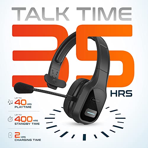 Delton Kabelloses Computer-Headset mit USB-Dongle, Trucker-Bluetooth-Headset mit Mikrofon mit Geräuschunterdrückung, 35 Stunden Sprechzeit, kabelloses Headset für Computer, Handy, Treiber, Büro, Bild 2