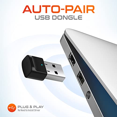 Delton Kabelloses Computer-Headset mit USB-Dongle, Trucker-Bluetooth-Headset mit Mikrofon mit Geräuschunterdrückung, 35 Stunden Sprechzeit, kabelloses Headset für Computer, Handy, Treiber, Büro, Bild 3