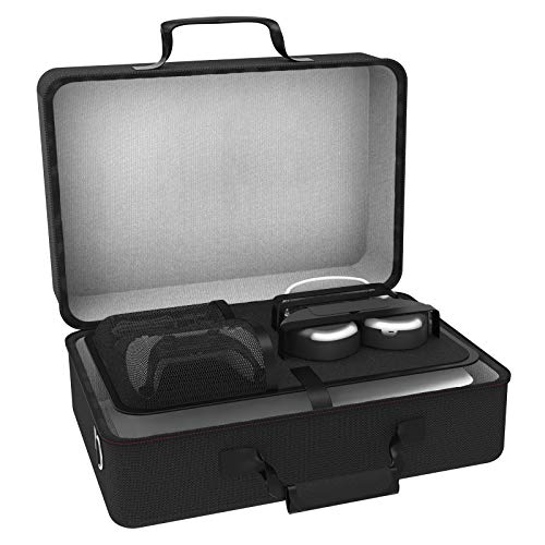 Geekria UltraShell Case for PS5 Console Dual Controller, Replacement Protective Hard Shell Travel Carrying Case with Room for PlayStätion 5 Games, Gaming Headset, Accessories (Black) Bild 3