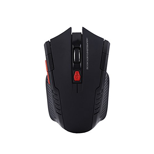 PUSOKEI Drahtlose Optische Gaming-Maus, Tragbare Drahtlose Optische 2,4-GHz-Gaming-Maus-Mäuse, Gaming-Maus-Mäuse mit 6 Tasten, Plug-and-Play(schwarz) Bild 1
