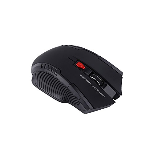 PUSOKEI Drahtlose Optische Gaming-Maus, Tragbare Drahtlose Optische 2,4-GHz-Gaming-Maus-Mäuse, Gaming-Maus-Mäuse mit 6 Tasten, Plug-and-Play(schwarz) Bild 2