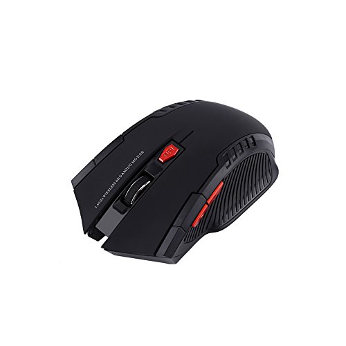 PUSOKEI Drahtlose Optische Gaming-Maus, Tragbare Drahtlose Optische 2,4-GHz-Gaming-Maus-Mäuse, Gaming-Maus-Mäuse mit 6 Tasten, Plug-and-Play(schwarz) Bild 3