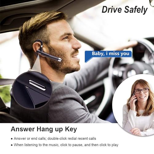 Kabelloses Headset, 30 Stunden Spielzeit, mit 450 mAh Ladehülle, integriertes Mikrofon, Geräuschunterdrückung, Kopfhörer 5.0, Freisprecheinrichtung, Sport-Kopfhörer für Android, iOS, Geschäft, Büro Bild 2