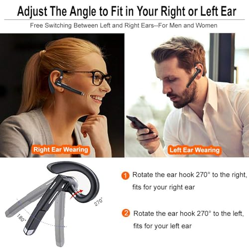 Kabelloses Headset, 30 Stunden Spielzeit, mit 450 mAh Ladehülle, integriertes Mikrofon, Geräuschunterdrückung, Kopfhörer 5.0, Freisprecheinrichtung, Sport-Kopfhörer für Android, iOS, Geschäft, Büro Bild 3