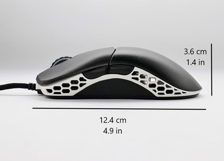 Ducky Feather Gaming Maus 65g – Symmetrisch für Rechts- & Linkshänder – PixArt 3389 Sensor mit 16.000 DPI – 7 Tasten – ARGB Beleuchtung – Paracord Kabel – Schwarz/Weiß Bild 6