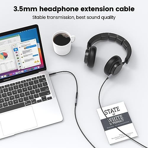 MOSWAG Headset Verlängerung 4 Polig TRRS Nylon 3.5mm Stereo Audio Verlängerungskabel (Stecker auf Buchse) Klinken Adapter Kabel für Lavalier Mikrofon mit Vergoldeter Kontakte Bild 5