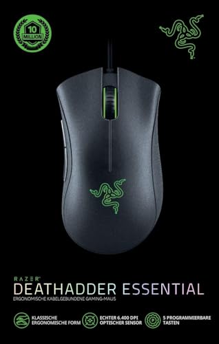 Razer DeathAdder Essential (2021) - Kabelgebundene Gaming-Maus mit Optischem Sensor mit 6400 DPI (5 programmierbare Tasten, Ergonomischer Formfaktor, 10 Millionen Klicks Lebensdauer) Schwarz Bild 6