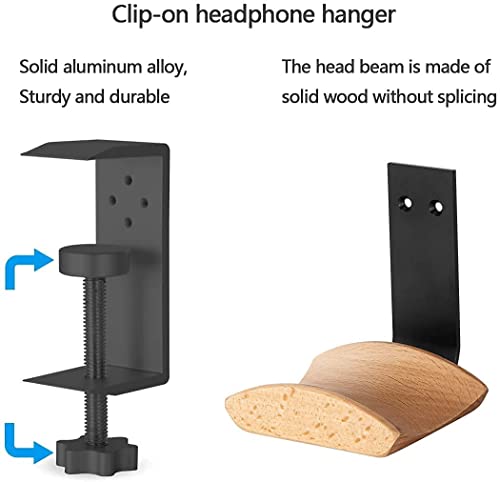 GGF Kopfhörer Halter Kopfhörer Ständer mit 6cm Breiter Kopfstütze aus Buche Headset Halterung Verstellbar Gaming Headset Ständer Bild 3