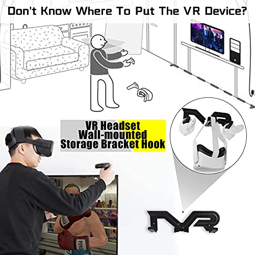 Geekria VR Gaming Wandhalterung Headset Aufbewahrung Ständer Haken für Oculus Quest 2, VR Ständer Rift S kompatibel mit HTC Vive, PlayStation VR, Vive Pro, Valve Index, Mixed Reality Headsets Bild 6