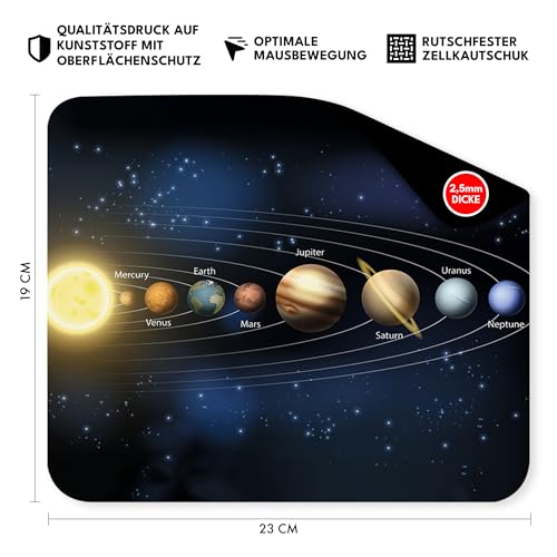 Mauspad Baumscheibe Holzoptik – Rundes Mousepad 22 cm | Spezialkautschuk, rutschfeste Unterseite, Natur-Design für Schreibtisch & Homeoffice Bild 2