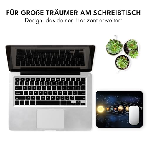 Mauspad Baumscheibe Holzoptik – Rundes Mousepad 22 cm | Spezialkautschuk, rutschfeste Unterseite, Natur-Design für Schreibtisch & Homeoffice Bild 3