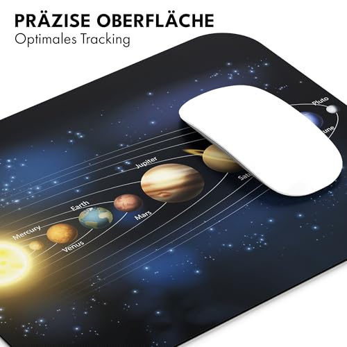 Mauspad Baumscheibe Holzoptik – Rundes Mousepad 22 cm | Spezialkautschuk, rutschfeste Unterseite, Natur-Design für Schreibtisch & Homeoffice Bild 5