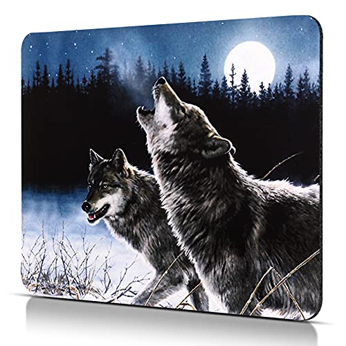 CHUQING Mauspad Wolf Mousepad klein Mouse Pad mit Motiv für Büro und Gaming Maus,Größe S,240 x 200 mm Bild 1