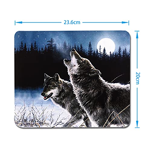 CHUQING Mauspad Wolf Mousepad klein Mouse Pad mit Motiv für Büro und Gaming Maus,Größe S,240 x 200 mm Bild 2