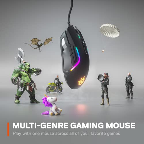 SteelSeries Rival 5 Kabelgebunden Gaming-Maus Optisch Ergonomisch, Beleuchtet Schwarz, Grau 62551 Bild 2