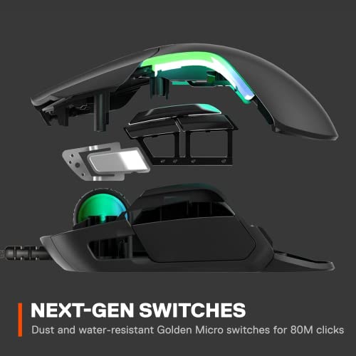 SteelSeries Rival 5 Kabelgebunden Gaming-Maus Optisch Ergonomisch, Beleuchtet Schwarz, Grau 62551 Bild 6