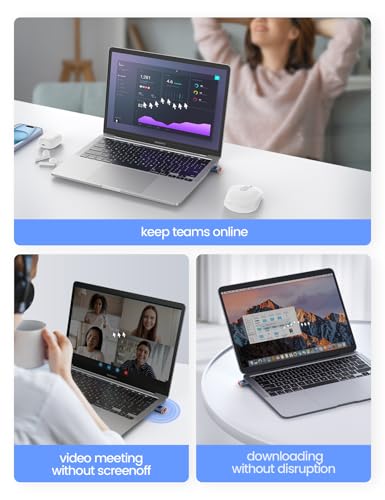 VAYDEER Maus Jiggler USB – Mini Mausbeweger aus Aluminium, Plug & Play, 100 % unauffindbar, 3 zufällige Bewegungsmuster, verhindert Bildschirmsperre im Home Office Bild 7