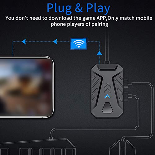 Mobile Game Keyboard Mouse Adapter, Bluetooth Gaming Tastatur Maus Konverter, Mobile Gamepad Controller Converter, USB2.0 Gaming Adapter, für Android/OS(Schwarz) Bild 3