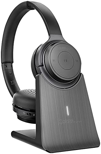 Callstel Musik Headset: Profi-Stereo-Headset mit Bluetooth 5, 18-Std.-Akku & 2in1-Ladestation (mit Schwanenhalsmikrofon, Streaming Kopfhörer) Bild 4