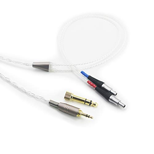 Versilbertes Audio-Upgrade-Ersatzkabel Kompatibel mit Sennheiser HD800-, HD800S- und HD820-Kopfhörern mit 3,5 mm 1/8 "Stecker und 6,3 mm 1/4" Adapter Bild 3