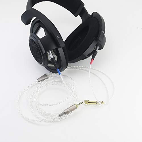Versilbertes Audio-Upgrade-Ersatzkabel Kompatibel mit Sennheiser HD800-, HD800S- und HD820-Kopfhörern mit 3,5 mm 1/8 "Stecker und 6,3 mm 1/4" Adapter Bild 4